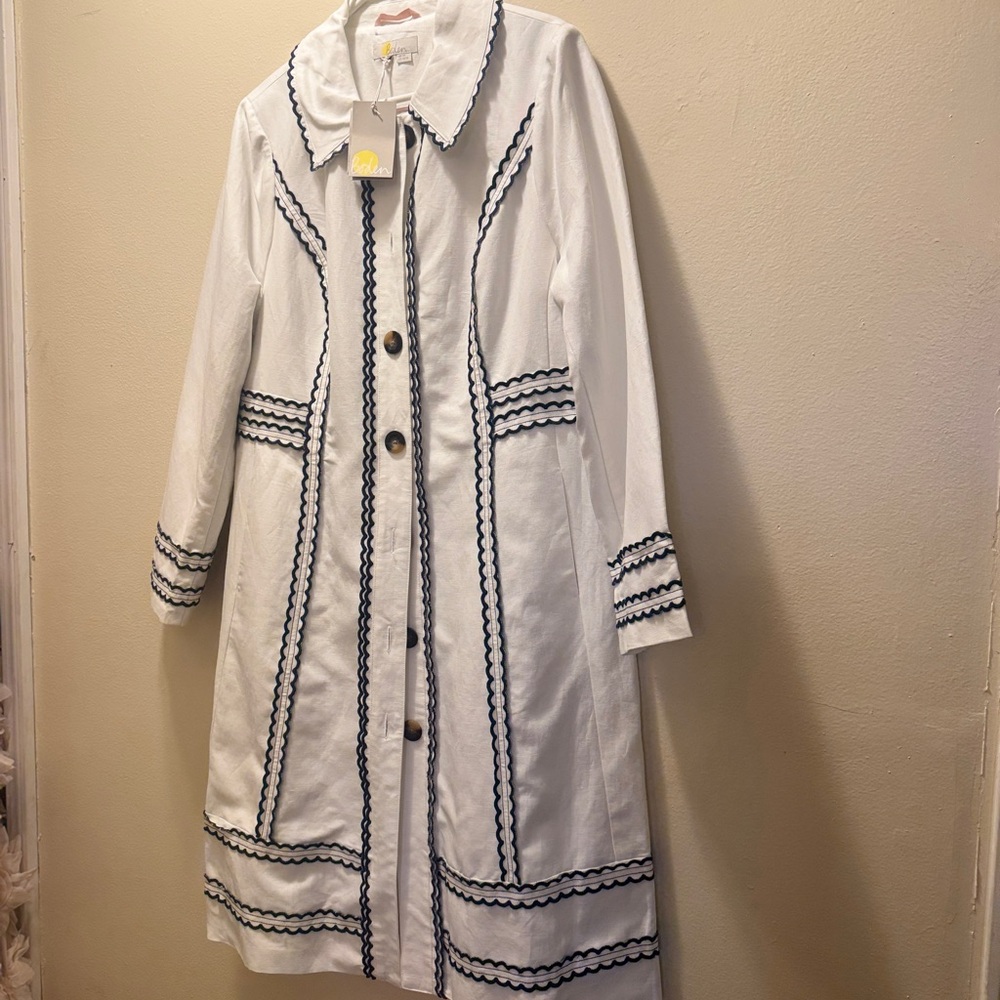 Boden Ivory Jacket with Ric Rac Trim